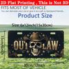 Cowboy Skull Aluminum License Plate 12x6 Inch - Scratch-Resistant UV Print Decorative Car Tag, Universal