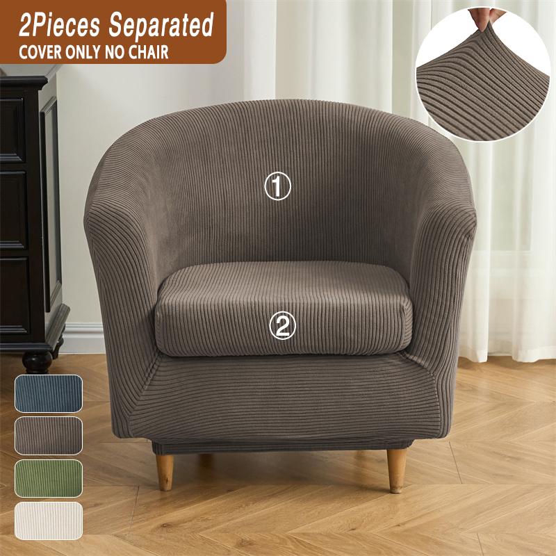 

2Pcs/set Jacquard Elastic Bath Tub Chair Slipcovers Solid Color Club Sofa Covers Anti-dirty Armchair Cover Home Bar Counter