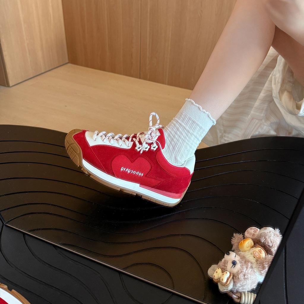 Retro Forrest Gump Training Shoes Women's Platform Flower Stray Shoes 2025 New Breathable Versatile Casual Sports Jogging Shoes