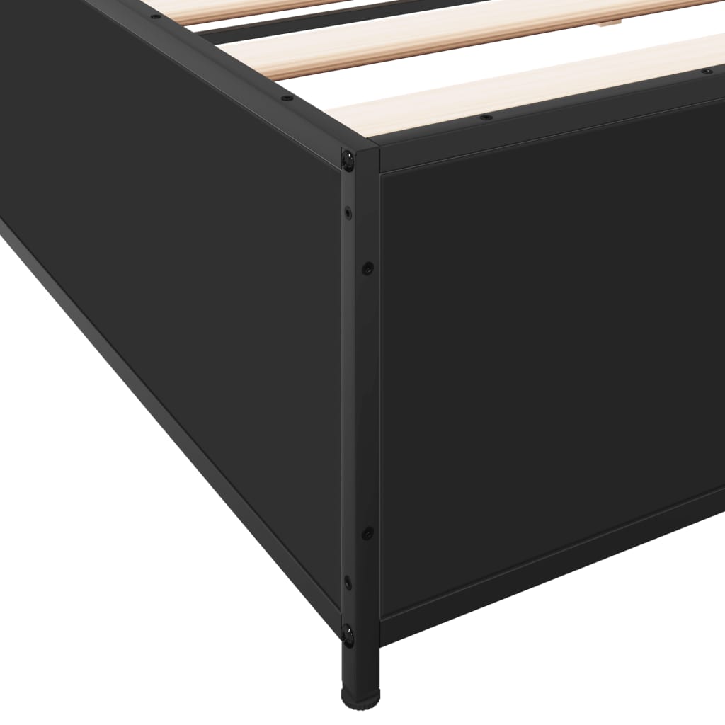 Bed Frame Black 160 x 200 cm Particleboard and Metal