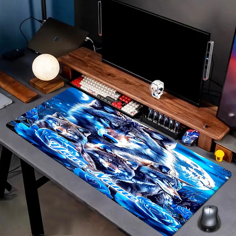 1PC Custom Name Wolf Family Moon Night Mouse pad, keyboard and mouse desk pad, for computer notebook Birthday Gift For Any Room Or Office