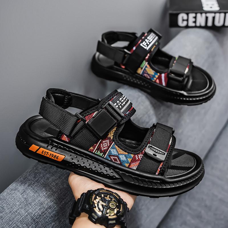 

Fashion Fashion New Men Slippers Summer Men Sandals Open Toe Flat Mens Casual Shoes Outdoor Walking Sandals Men Beach Shoes Sandalias 44 чёрный