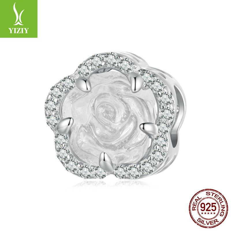 Uv Color-Changing Rose Flower Diy Beads, Elegant And Advanced S925 Silver Beads Loose Beads