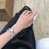LOF Minimal Simple Silver Open Bangle Bracelet