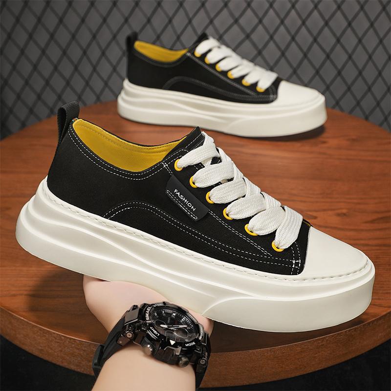

Canvas men s shoes summer breathable trend casual ugly cute big head board shoes student sports thick sole heightening cloth shoes 44
