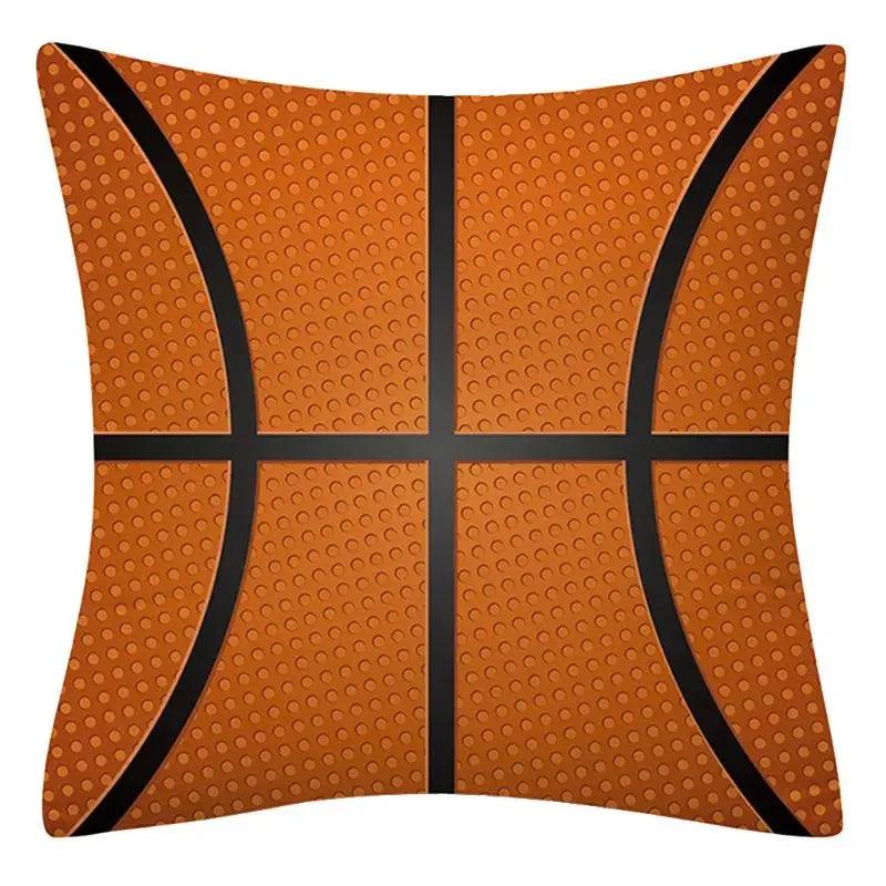 Vikama Sports-Themed Rugby And Basketball Decorative Square Cushion Cover, Suitable For Cars, Sofas, Offices, And Home Decor