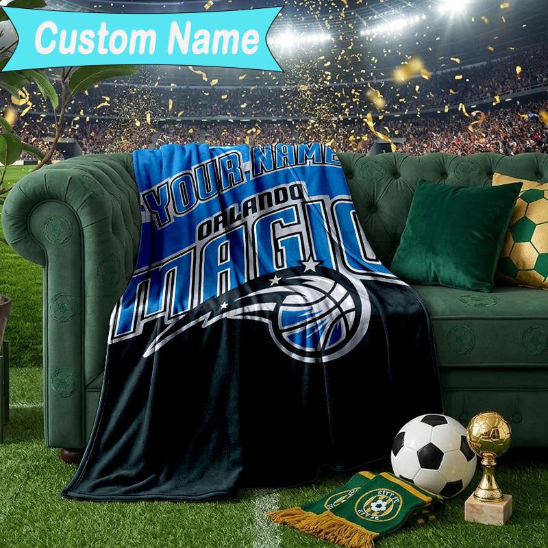 Custom Name Blanket Orlando Basketball Blanket Bedding Blanket for Travel, Camping, Living Rooms, Offices, Sofas, Fan Christmas Gift