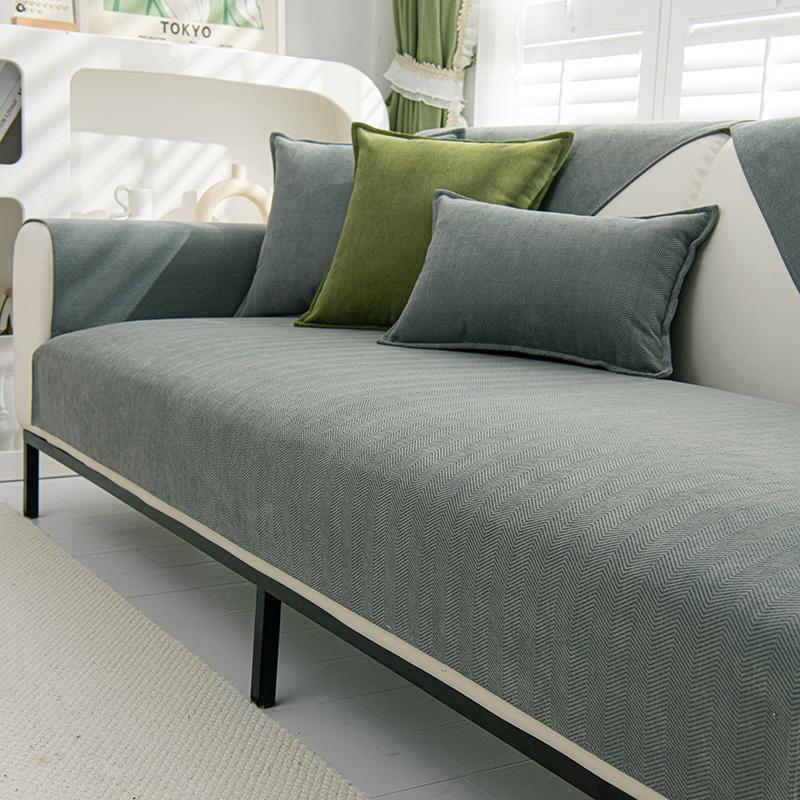 Universal Sofa Cover In Chenille Textures Non-Slip Couch Cover Towel Sofa Protective Mat For Living Room Decoration Sofa Cushion