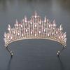 1pc Luxury Bridal Crystal Crown Zircon Wedding Tiara Hair Luxury Heirloom Headpiece for Bride Boho Photoshoot Royal Theme Events