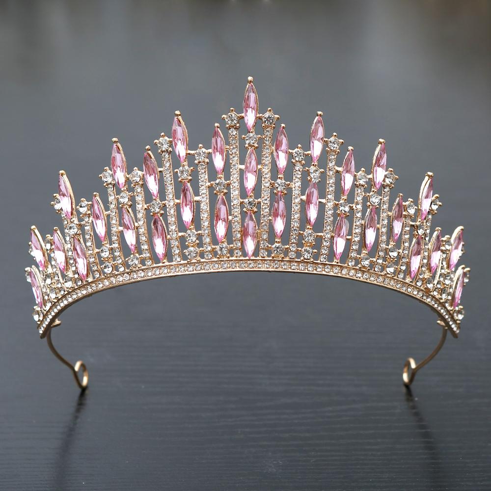 1pc Luxury Bridal Crystal Crown Zircon Wedding Tiara Hair Luxury Heirloom Headpiece for Bride Boho Photoshoot Royal Theme Events