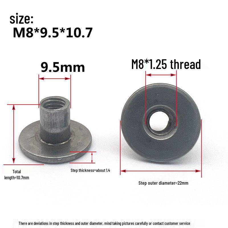 Svařovaná stupňovitá matice typu T s přírubou Kování za studena Železný plech T-víčko M6 M8