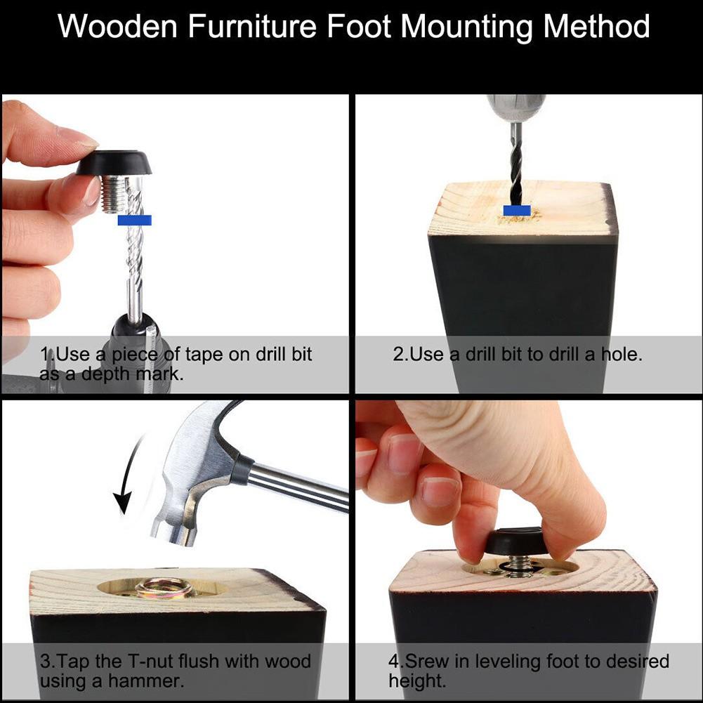 20pcs Adjustable Foot Table And Chair Pad Cabinet Heightening Screws