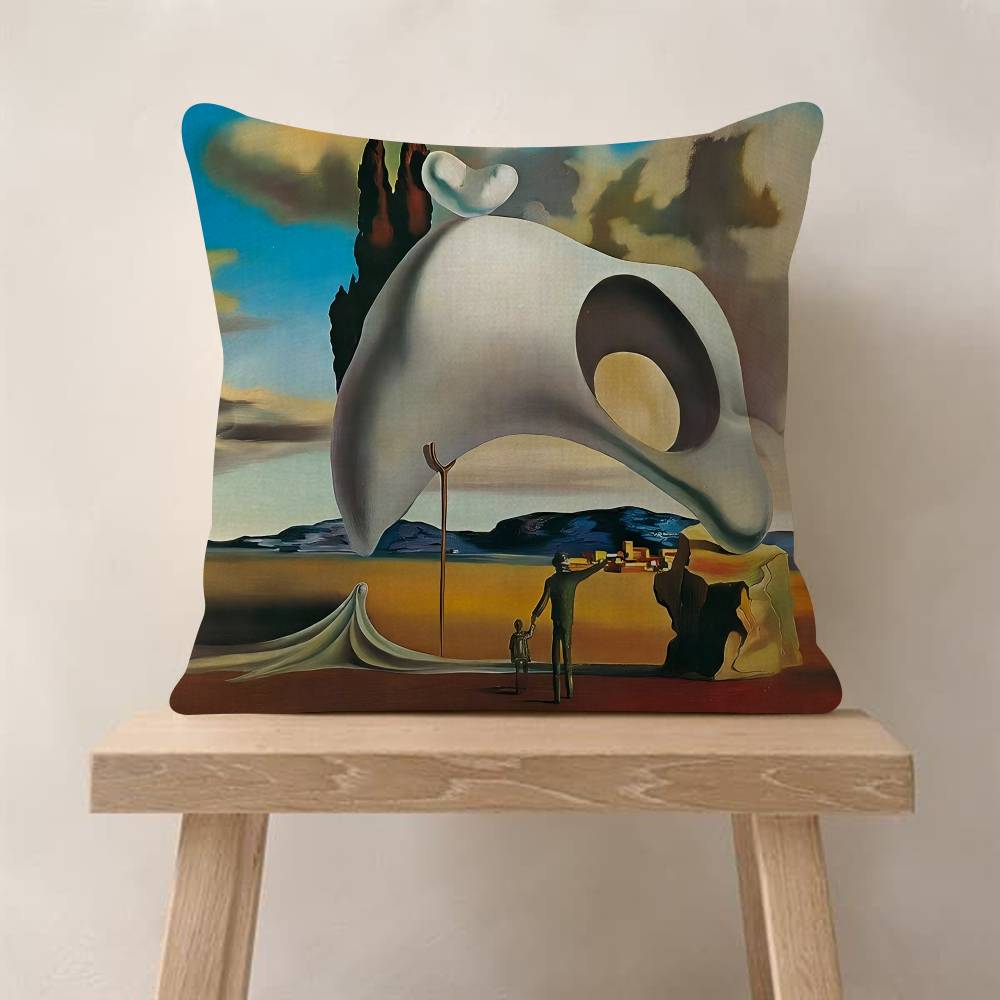 Classic Surrealist Wall Art Pillowcase Toon Gift Cushion Cover Bedroom Home Sofa Chair Seat Decor Pillow Case