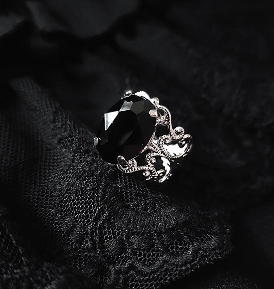 Fashion Classic Sliver Color Hollowed-out Baroque Crystal Cocktail Ring Opening Rings for Women Men Luxury Charm Jewelry Gifts