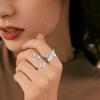 10Pcs 10 Style Alloy & Stainless Steel Open Cuff Ring, Teardrop & Twist & Knot, Platinum, Inner Diameter: 14.5~19.3mm, 1Pc/style