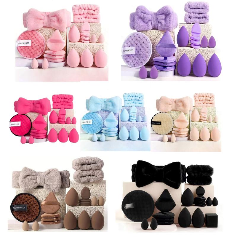 20/33Pcs Beauty Set Makeup Tool Kit Makeup Puff/Makeup Brush/Beauty Sponge For Makeup Application And Removal Of Makeup Full Set