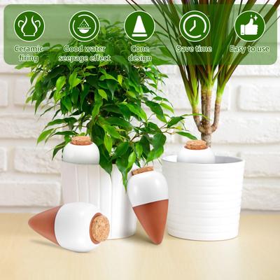4Pcs Plant Self Watering Globe Ceramic Self Watering Spike with 320ml Capacity Flowerpot Automatic Watering Device for Garden