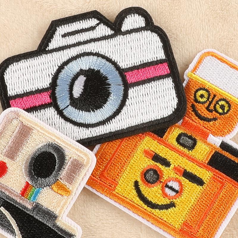 Embroidery label Cartoon camera Embroidery sticker Clothing accessories badge subsidy accessories badge cloth label cloth sticker