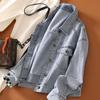 Women's Spring and Autumn Denim Jacket Is Versatile and Trendy and Fashionable Patchwork Plaid Jacket Top