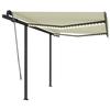 VidaXL Manual Retractable Awning with LED 3x2.5 M Cream 3070102
