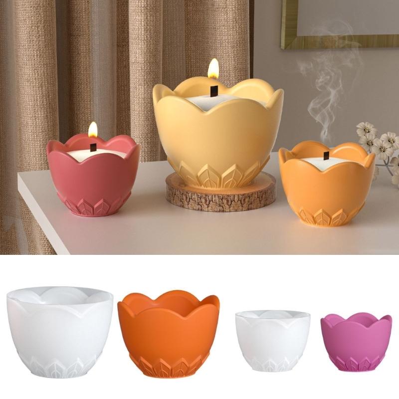 Flexible Leaf Design Candle Cup Jar Mold Jewelry Box Molds Silicone Texture for Resin Crafting Craft and Home Decoration