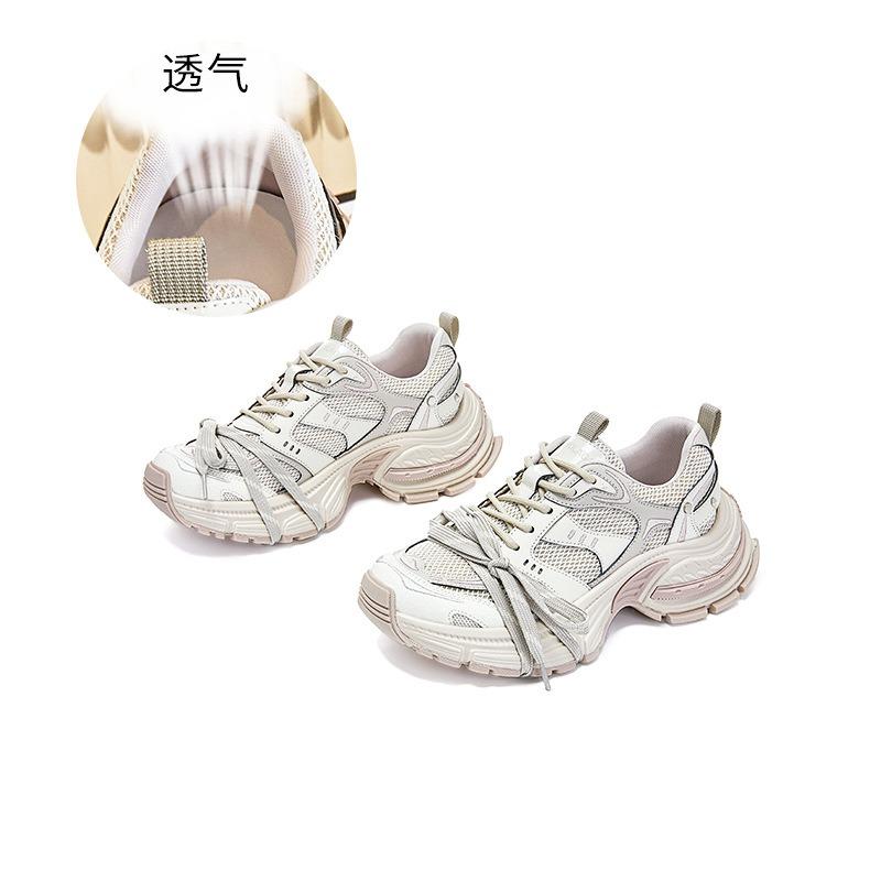 Suction Film Bottom Dad Shoes Spring New Platform Women's Shoes Mesh Shoes Versatile Sports Shoes Heightening Casual Shoes Women