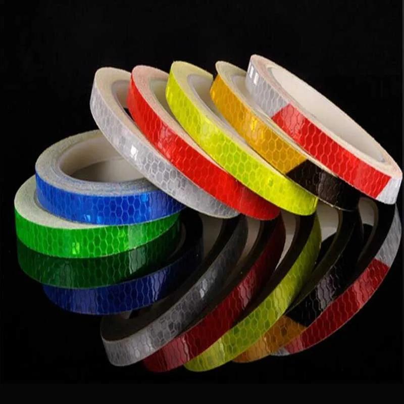1Cm*8M Bike Stickers Reflective Tape Cycling Fluorescent Reflect Strip Adhesive Tape For Bicycle Warning Safety Bike Accessories