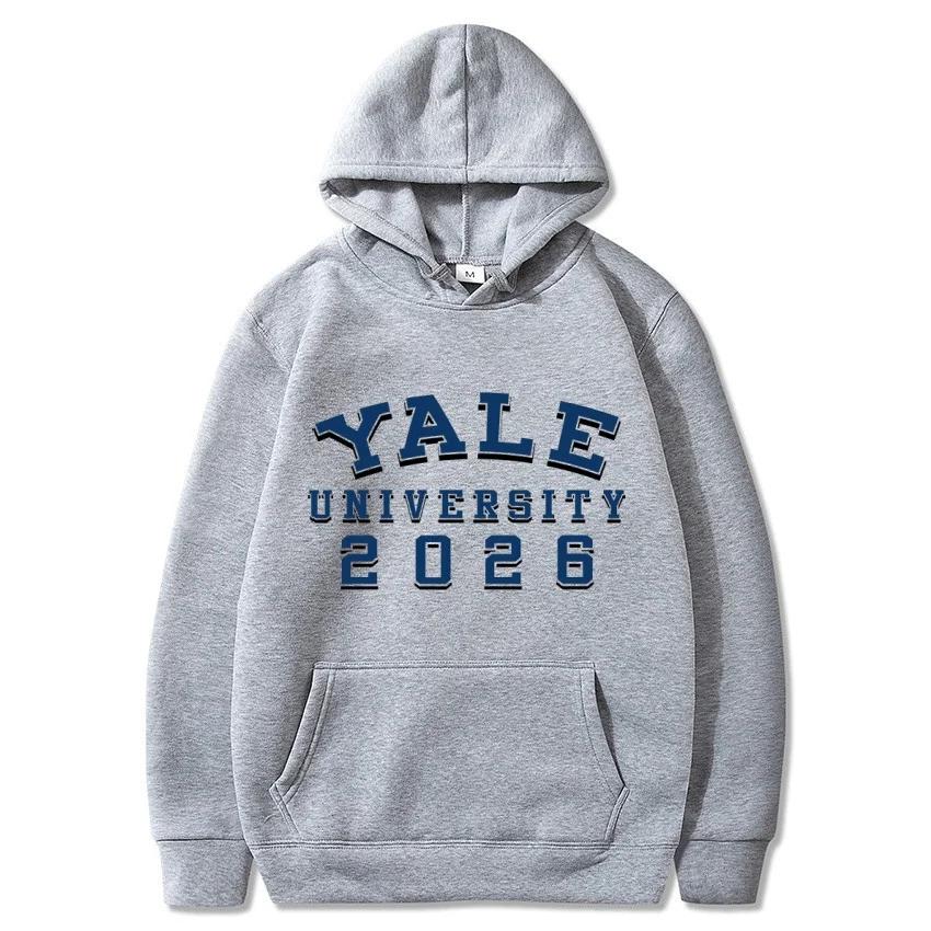 Yale University School Uniform for Autumn and Winter  Classic Solid Color Hoodie Daily Casual Fashion Long Sleeve Warm Hoodie