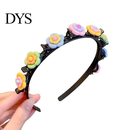 Non Slip Plastic Hair Bands Fashionable Flower/Fruit Headband with Clips for Girls, Accessory Thick Decorative Headwear Shower and Thin Hair,