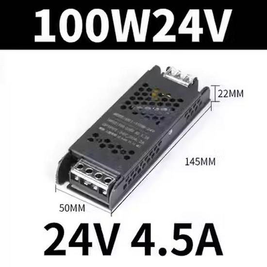 Black King Kong 12V To 24V LED Transformer: Silent, Slim, New Model Power Adapter for LED Strip Lights.