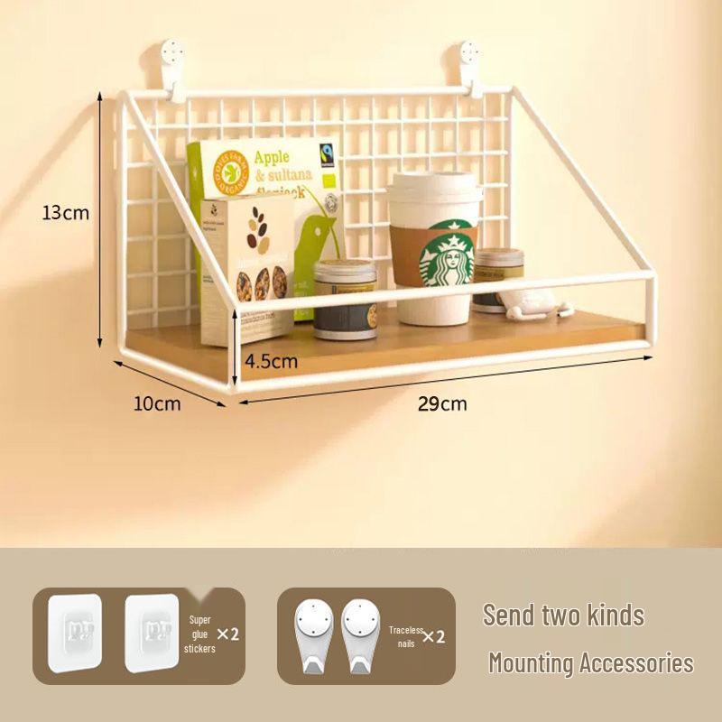Wall-Mounted No-Drill Shelf for Dorm, Bedroom, or Bathroom