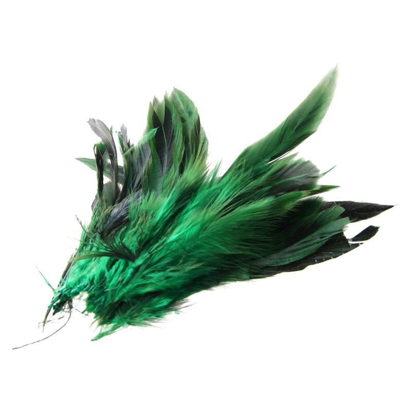 ABWR-Approx. 300Pcs Dyed Decoration Rooster Cock Feather Green