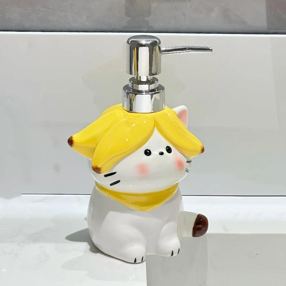 370ml Ceramic Soap Dispenser Banana Cat Shape Hand Sanitizer Bottle  Laundry Room