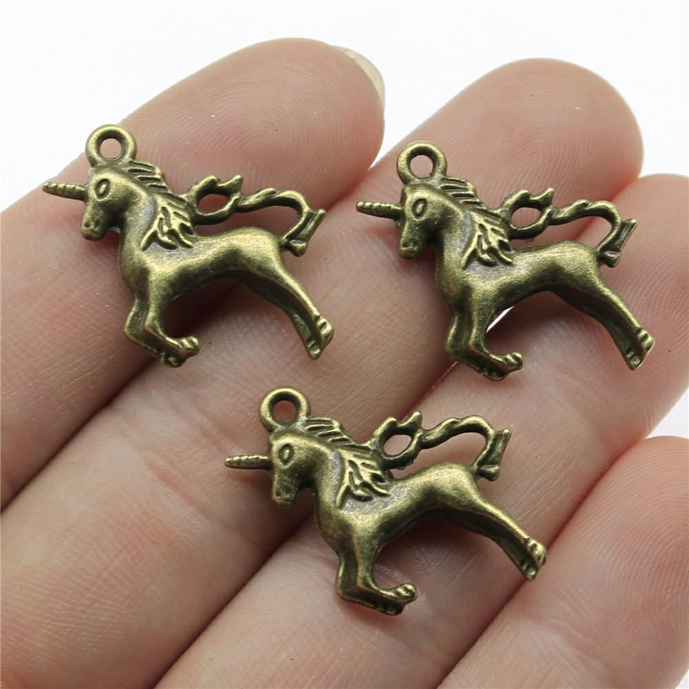 10 Stück Anhänger Pferd Einhorn Tibetische Bronze Silberfarbe Anhänger Antiker Schmuckherstellung DIY Handgemachtes Handwerk