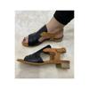 Women's Genuine Leather Summer Small Short In-Heel Soft Sole Feta Sandals Shoes Casual Quality Style Sandals