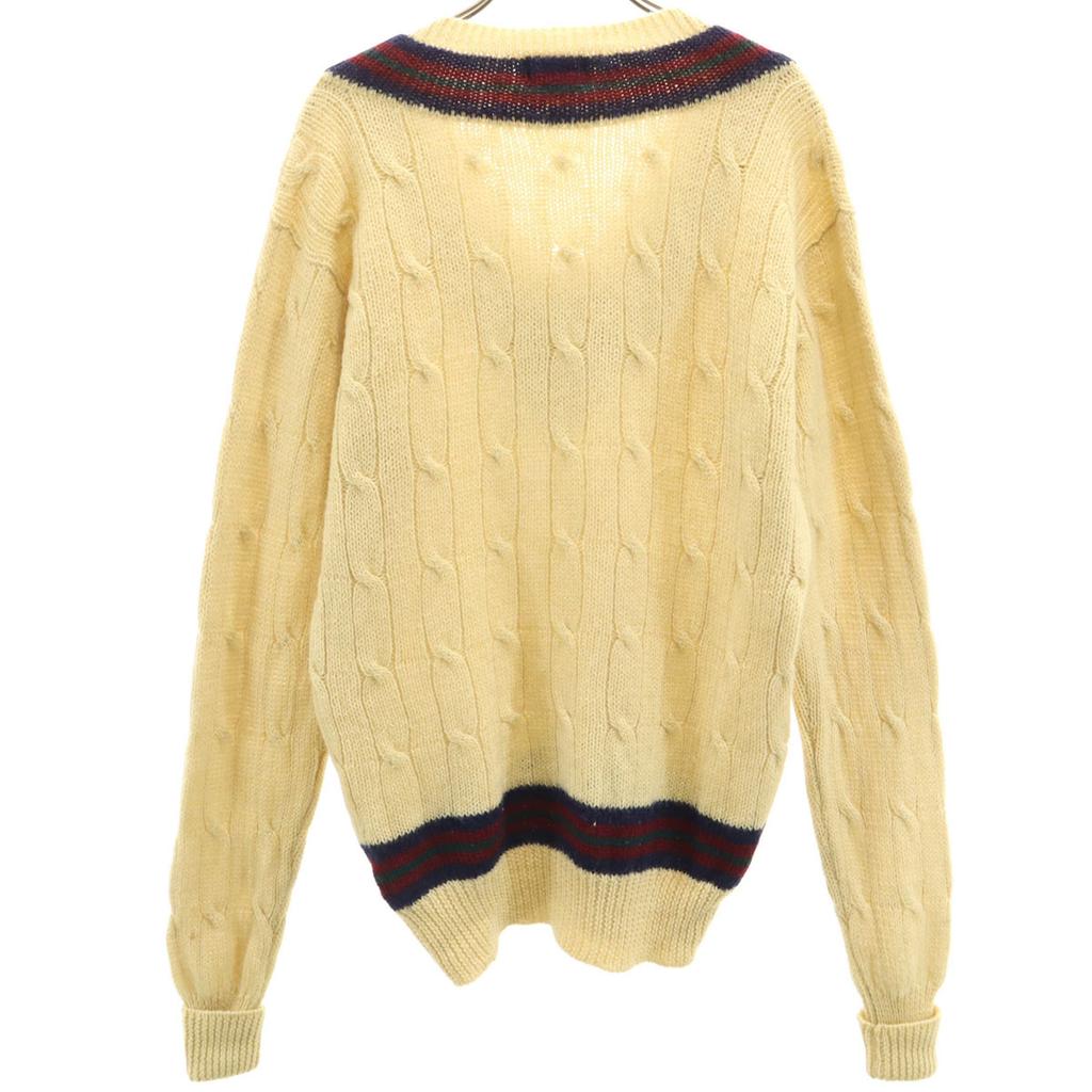 AMERICAN CLASSIC Long sleeve V neck sweater L Yellow knit Men's Used