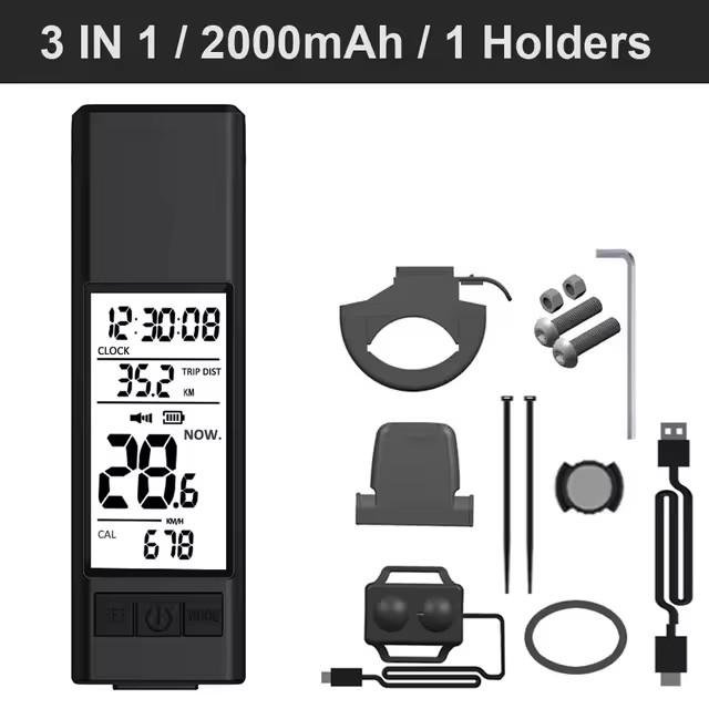 Bike Light 3 In 1 Bicycle Wireless Computer Flashlight LED Bike Front Light Cycling Horn Waterproof USB Headlight Riding Lamp