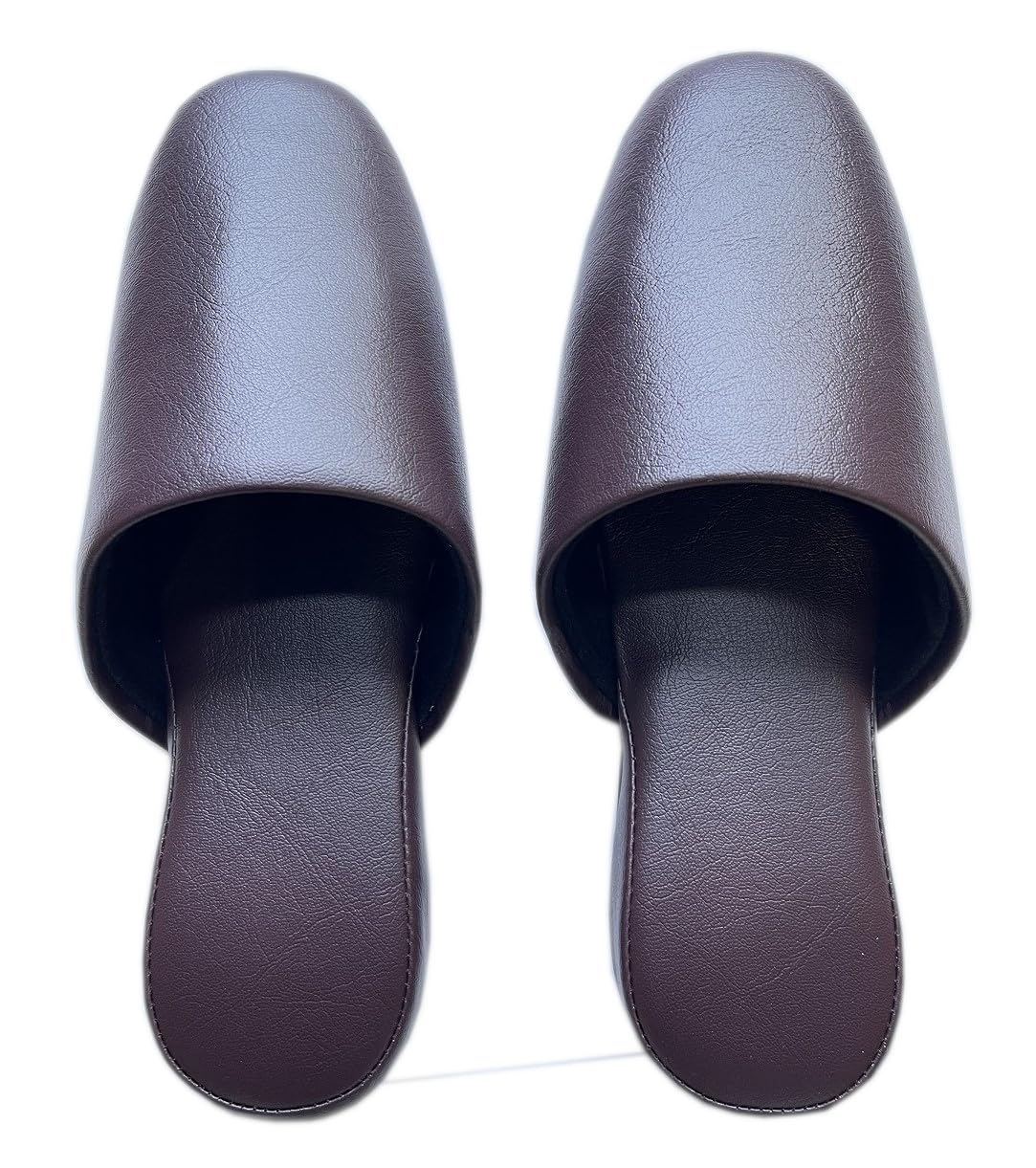 Antibacterial Vinyl Slippers of Thick Sole EVA Sole Safety Slippers for Business Use [TOKYO SLIPPER] Leather-like [Set 5] Use/Guest (Dark Brown,