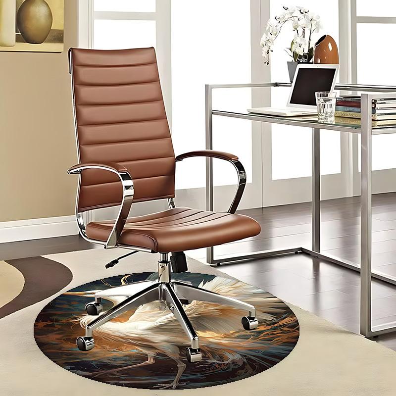 

1pc Fantasy Crane Round Carpet Anime Design Office Chair Mat, Non Slip Rug for Home Decor 80cm