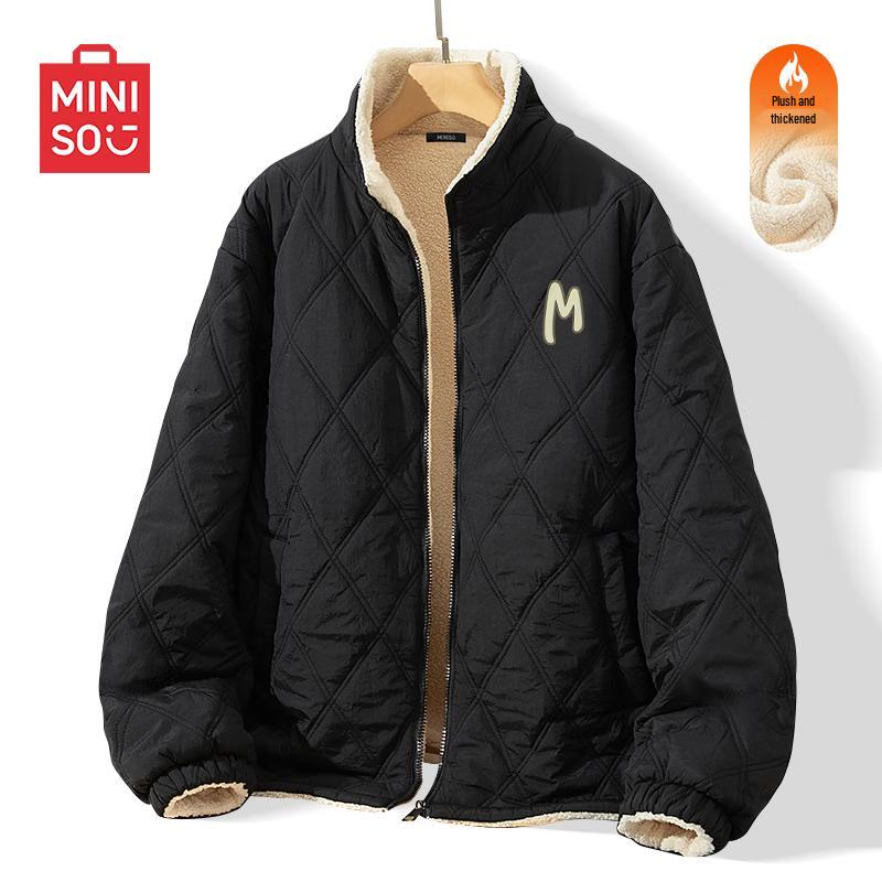 MINISO Men's Maillard Style Stand Collar Quilted Winter Jacket