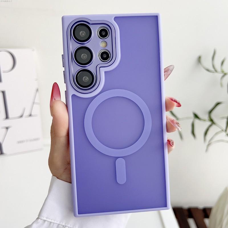 Suitable Samsung S26ultra Gold Shield Matte Skin Magnetic Phone Case S25plus Protective Cover Lens Film S24