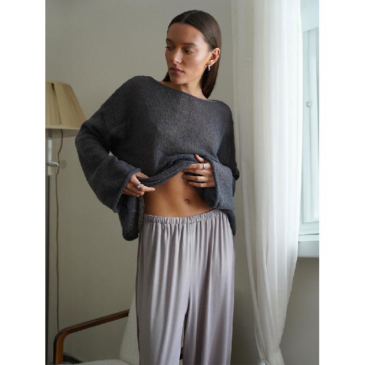 Dámský nadměrný svetr Léto Podzim Ležérní Módní Volné Dámské Pulovry Šik Bílý Svetr Sueter Dámský Pulovr Femme