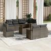 VidaXL Garden Lounge Set 9 Pcs with Grey Cushions Wicker 3267410