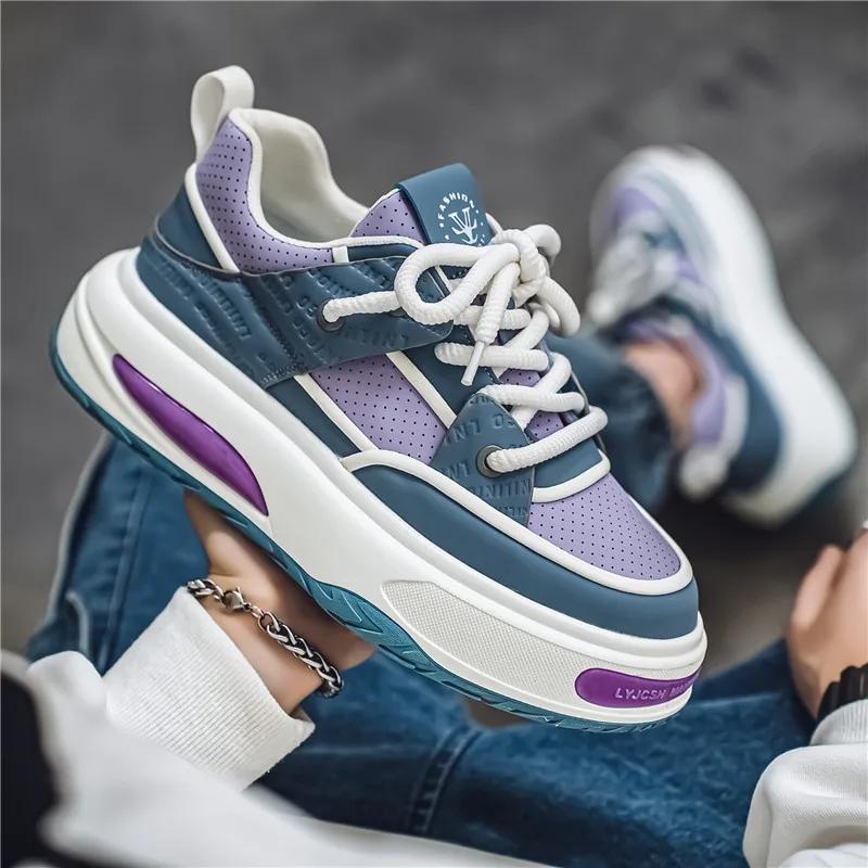 Modne Casualowe Buty Mokasyny Męskie Skateboard Sport i Rekreacja Miękkie i Wygodne Antypoślizgowe Wiosna i Jesień Gruba Podeszwa