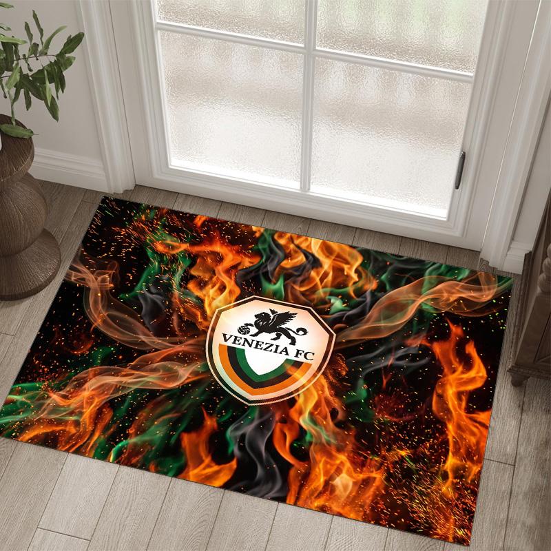 Venezia FC Football Design Crystal Velvet Carpet Cozy Non?Slip Printed Rug For Bedroom Living Room Entrance