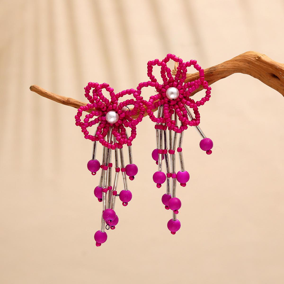 

Elegant Crystal Flower Tassel Earrings - Exquisite, High-End Jewelry for Gentle Ladies фиолетовый