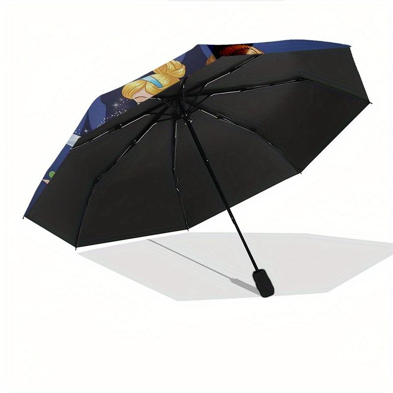 Princesses, Castle Automatic Opening and Closing Umbrella, Compact Travel Umbrella, Lightweight and Portable, Suitable for Beach Commuting B