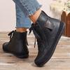 Women'S Boots Classic Fashion Plus Size Round Head Side Zipper With Plush Winter Leather Boots For Women Shoes Botas Mujer
