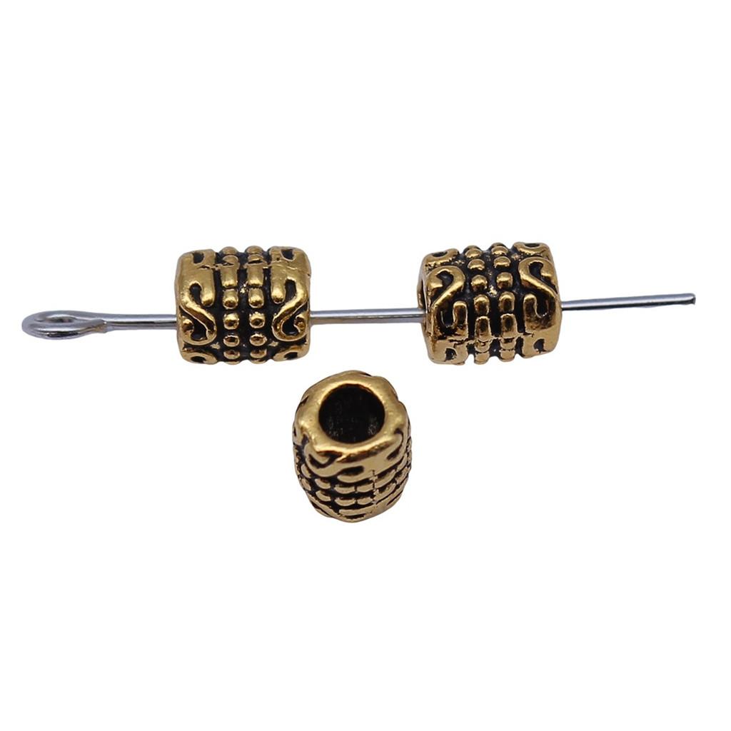 Multi Color Spacer Beads Ornate Metal Big Hole Beads For Jewelry Projects