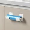 Adjustable Wall-Mounted Kitchen Trash Bag and Cling Film Rack